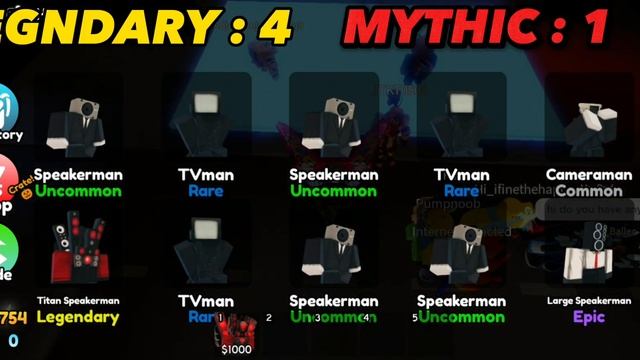 bathtub tower defense spending 20.000 again how many mythic and legendary all get giveaway 🙄🚽