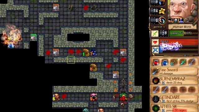 Desktop Dungeons Extreme Edition - Second generation as Human Monk (Medium)