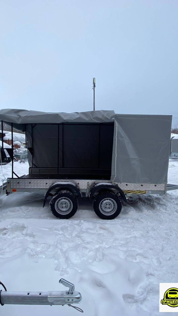 Обзор на прицеп (Аляска) Стрела цинк 2оси, ширина 1.5м/длина 3.5м