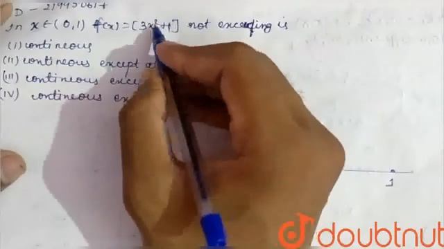 In x epsilon(0,1),f(x)=[3x^(2)+1], where [x] stands for the greatest integer not exceeding x is:...