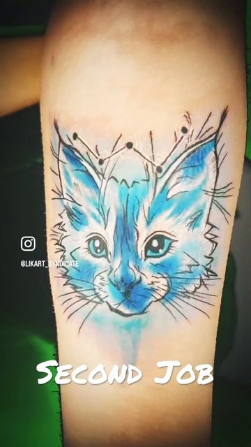 Tattoo | LikArtSyndicate #tattoo #second #cassiopeia #cat #learning #beginner #skills #junior #art