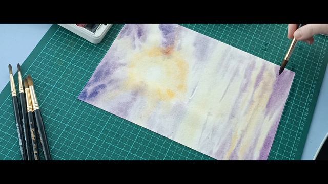 корабль акварелью