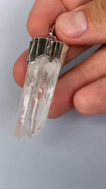 Rock crystal silver pendant 1498 Кулон с кристаллом горного хрусталя в серебре
