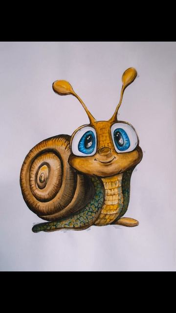 Улитка акварелью