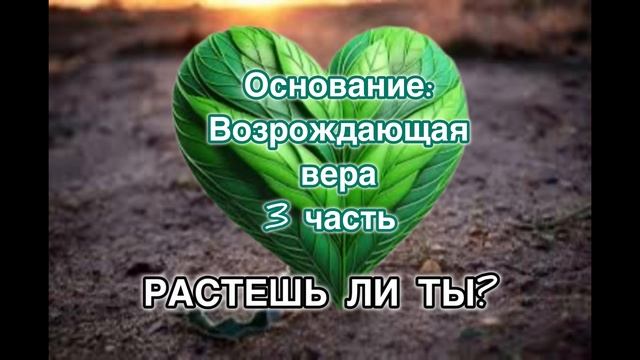 Основание духовного роста.
Возражающая вера.
3 часть.