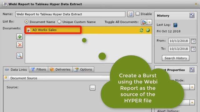 Web Intelligence to Tableau HYPER Data Source