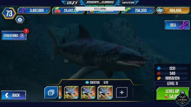 Jurassic World The Game: Edestus Aquatic Surfaces Evolutions #59 MOBILE (2020)