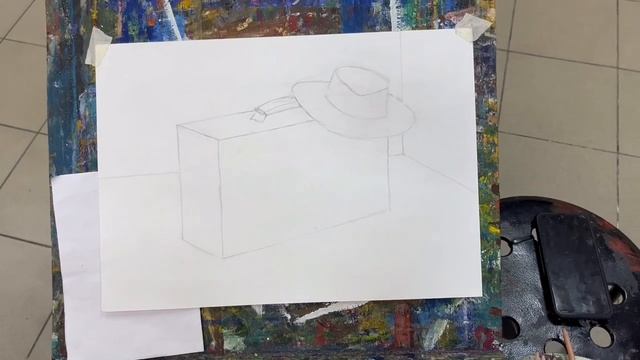 Рисунок карандашом. ПОСТРОЕНИЕ С САМОГО НАЧАЛА! Шляпа и чемодан. Урок с педагогом Олегом Заком.