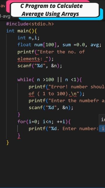 C Programming | Calculate Average Using Arrays