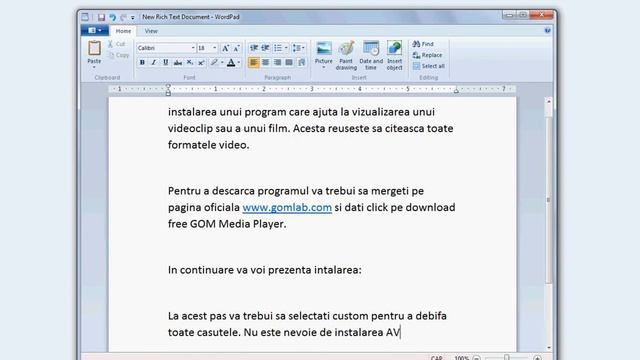 Instalare program vizualizare tuturor formatelor video
