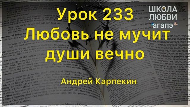 233. Любовь не мучит души вечно. Школа Любви Агапэ.