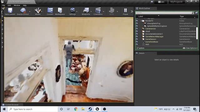 3D Matterport LiDAR Scan in Unreal Engine 4.27-Third Person Run Through
