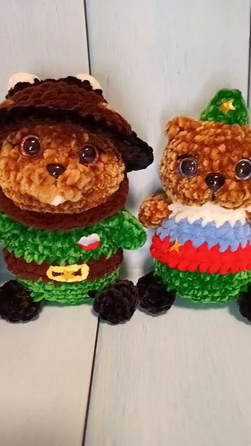Игрушки к 23 февраля от Мимисити, плюшевые мишка, заяц, бобр, котик военные
