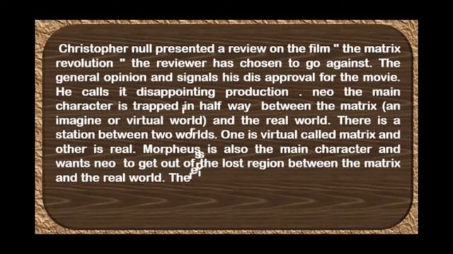 THE MATRIX REVOLUTIONS SUMMARY FOR ALL BS-STUDENTS FOR/FIRST SEMESTERS//FOCUS ON COMPREHENSION BOOK