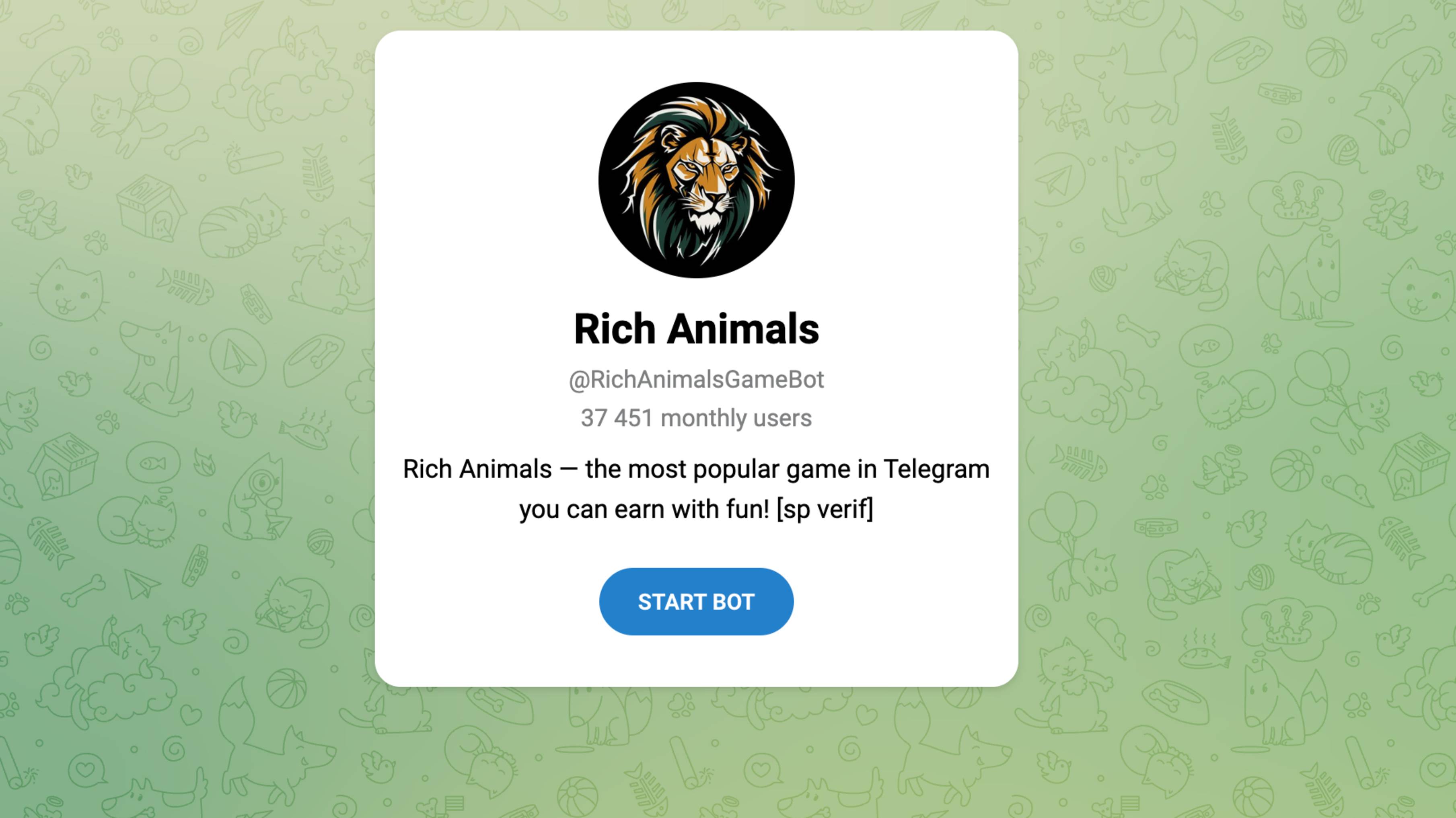 Rich Animals Game Bot - Скам проект или нет? Что нужно делать и как вывести на кошелек?