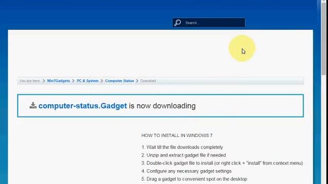 How To Download And Install New Gadget For Window 7/Vista/Xp