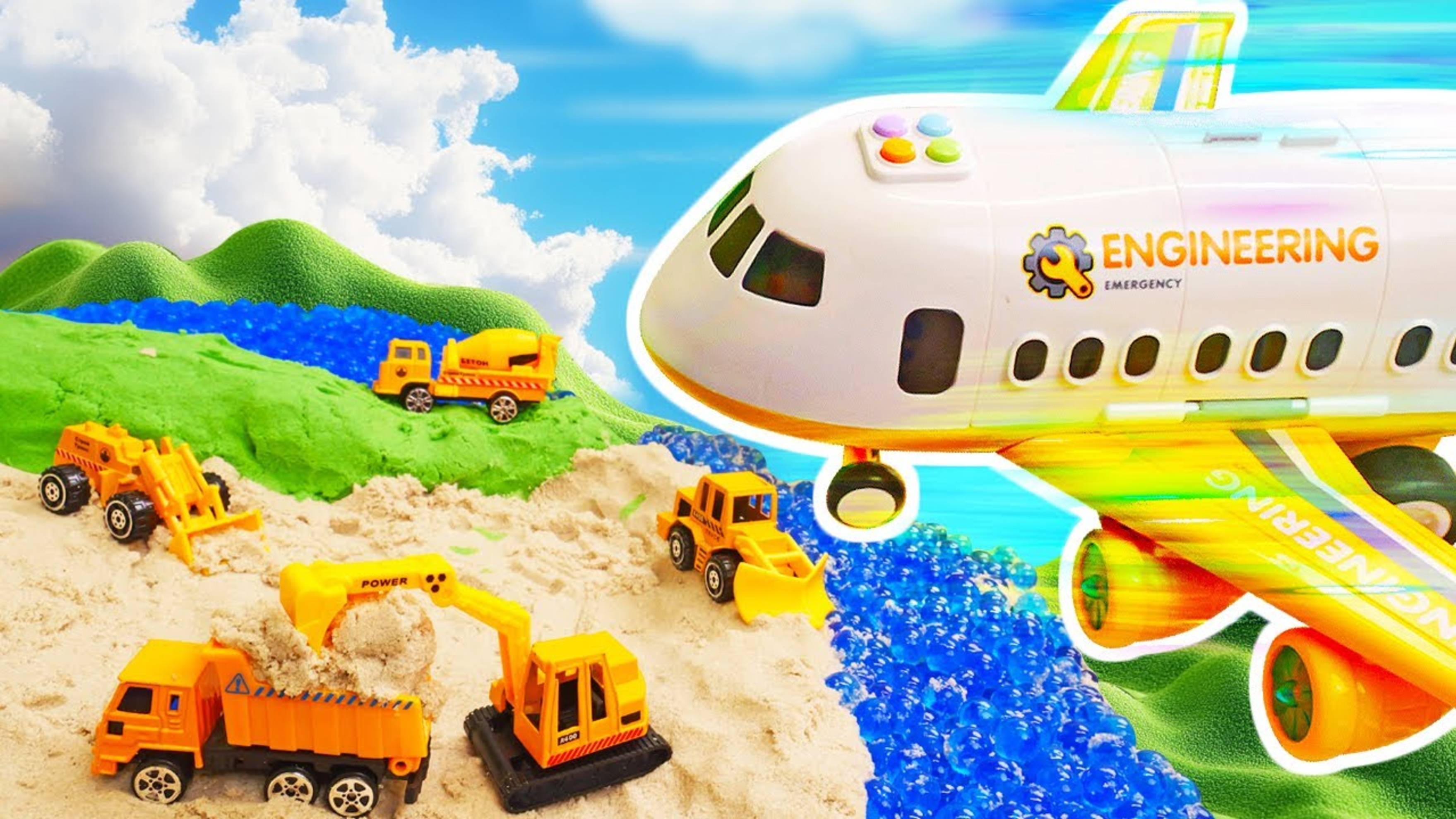 Машины помощники чинят дамбу! 🚧🌊 Видео для детей про игры в машинки