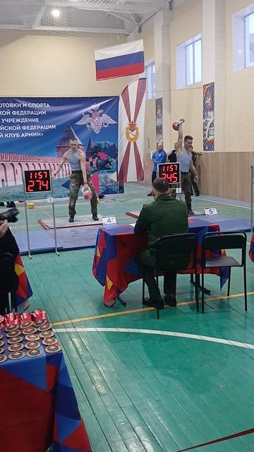 Чемпионат ВС РФ по рывку гири. Смоленск 2025. В.к.95 кг. Стефанов-274,Самочернов-271, Бородынкин-266