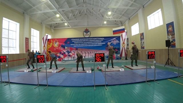 Чемпионат Вооруженных Сил РФ по Армейскому гиревому рывку 2 группа 75 кг Рябков Губарев