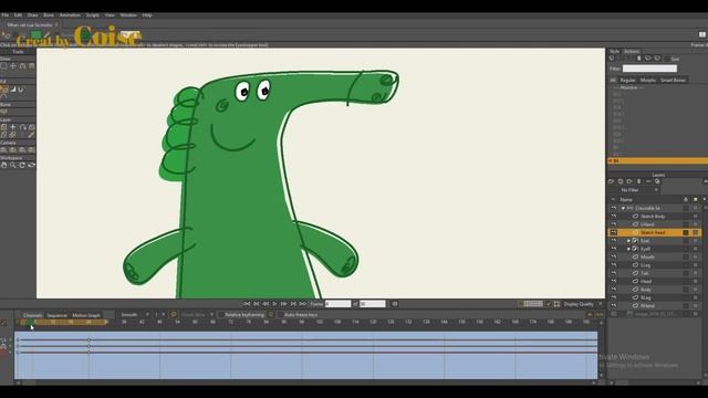 RIG CROCODILE CHARACTER FROM PAINTINGS OF MY KID - STEP BY STEP - Anime Studio (Moho 2019) - Part 2