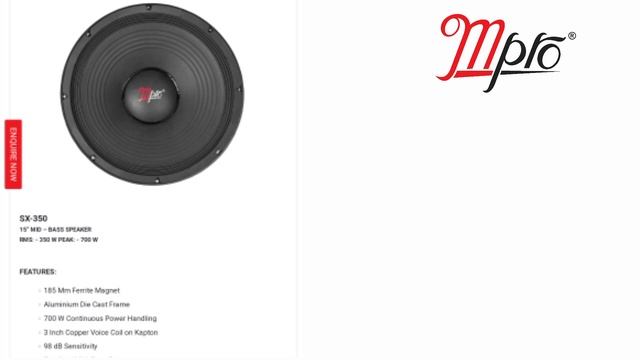Mpro Audio 15" all speaker price details