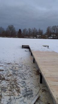 Доделали пирс (кладку) на озере в село Алексино на винтовых сваях