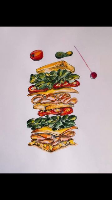 Food скетчинг. Бутерброд