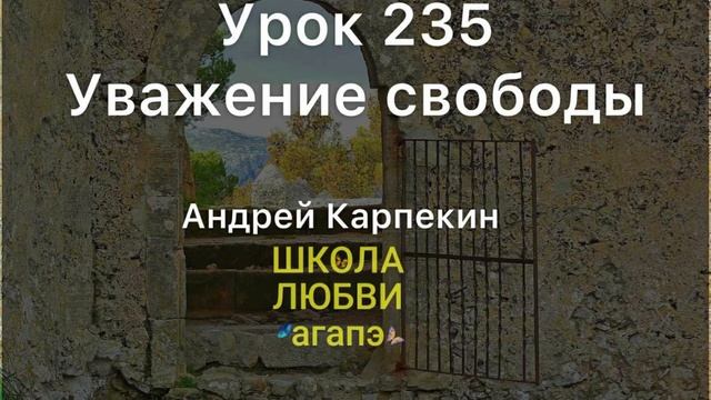 235. Уважение свободы. Школа Любви Агапэ.