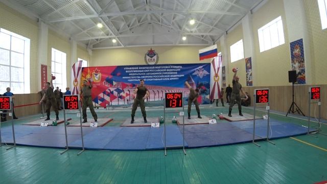 Чемпионат Вооруженных Сил РФ по Армейскому гиревому рывку 2 группа 95 кг Турищев Рассадин