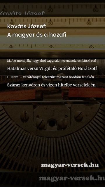Kováts József: A magyar és a hazafi [Vers]