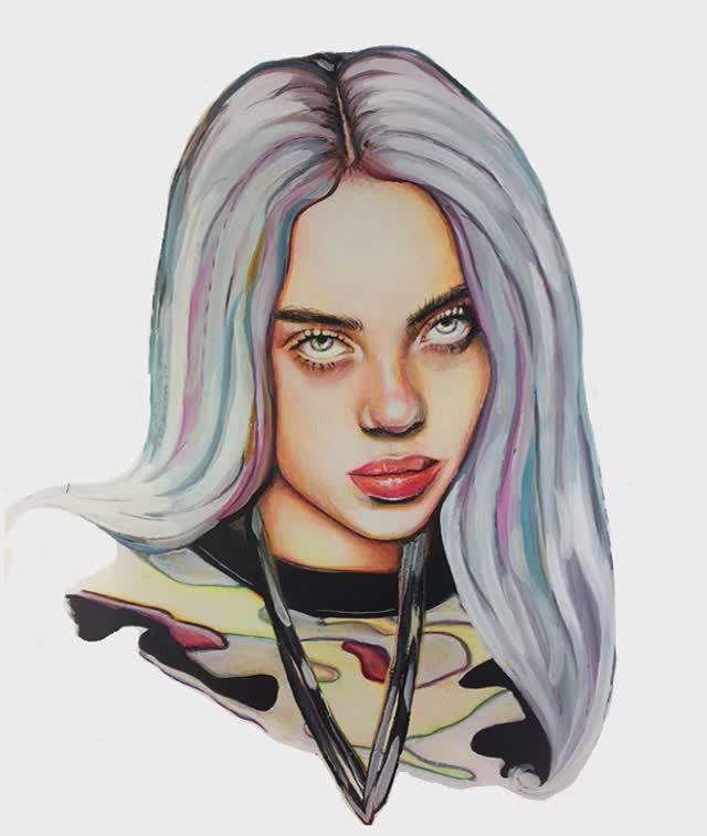 How to draw Billie Eilish #3