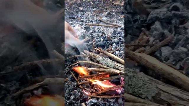 Разжигание угольком