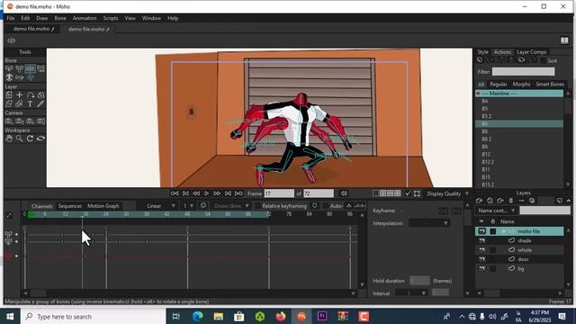 how to animate action character in moho 2023