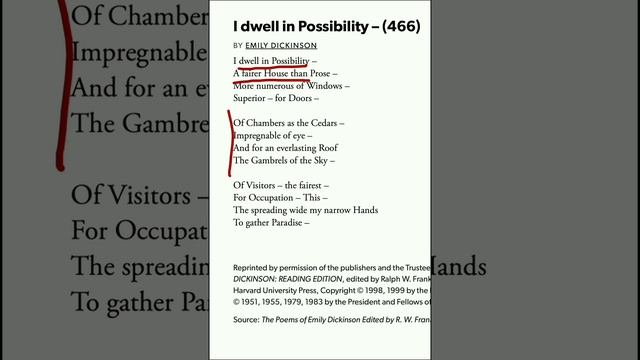 I dwell in Possibility Poem !! 'I dwell in Possibility' by Emily Dickinson summary and analysis