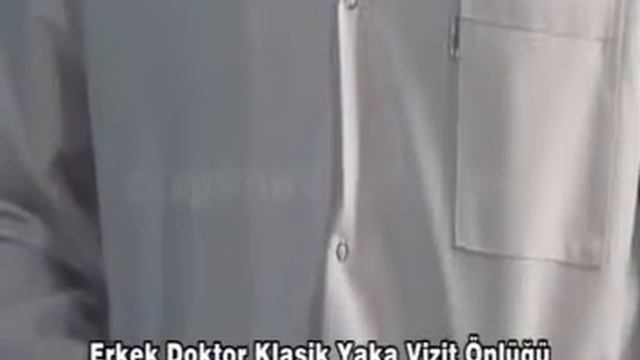 çizgi medikal erkek klasik yaka doktor vizit önlüğü alpaka kumaş.flv