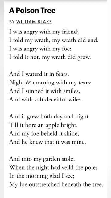 A Poison Tree by William Blake #poem #poetrystatus #poetrycommunity #poetry #englishliterature