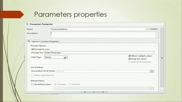 SAP IDT Unit 8 : Parameters: Tutorial