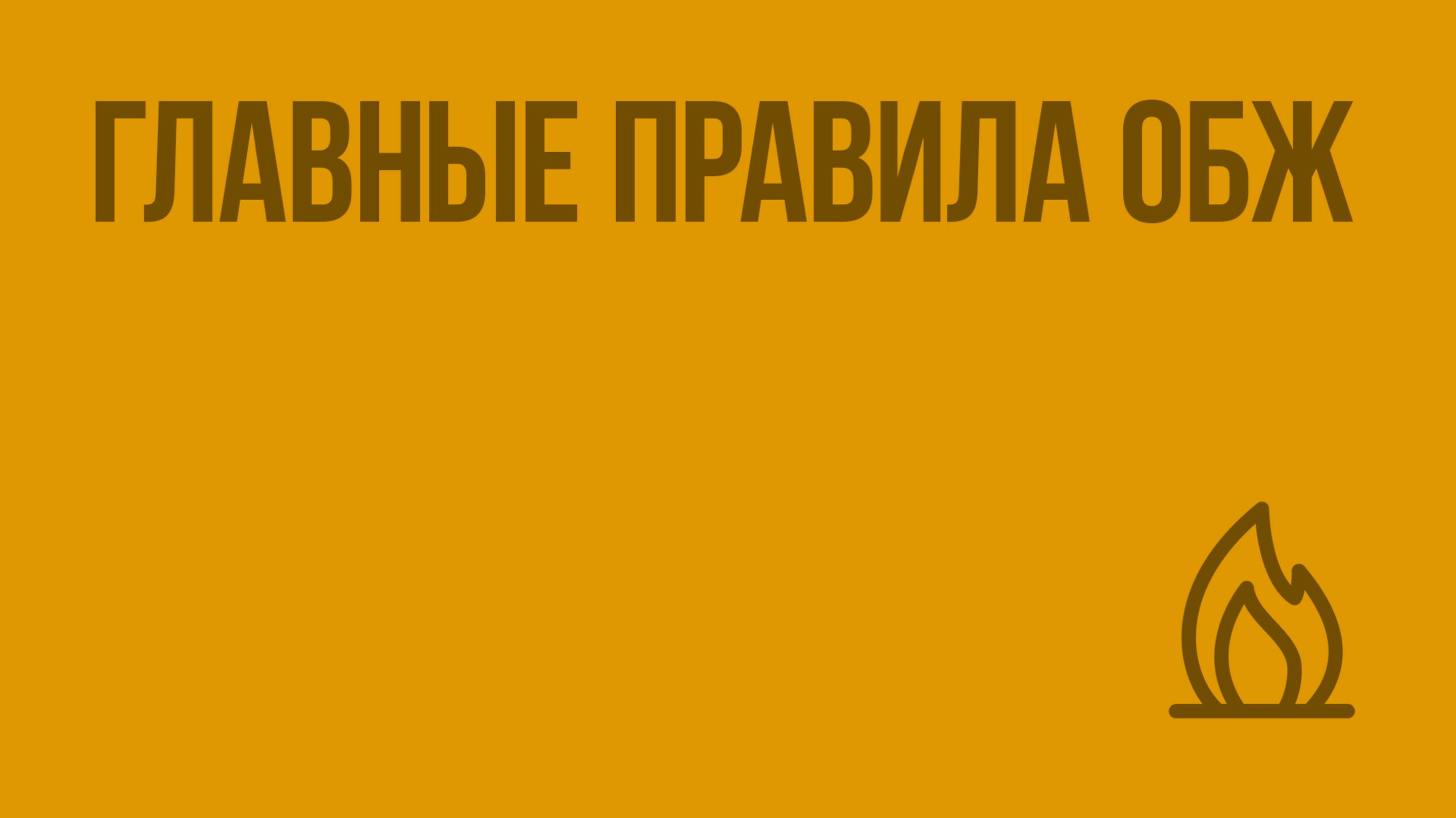 Главные правила ОБЖ. Видеоурок по ОБЖ 5 класс