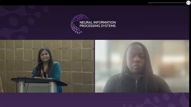 Sudha Jamthe and Susanna Raj at NeurIPS 2022 Live Answering Questions