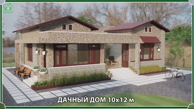Дачный дом – планировка и интерьер, схема и размеры, вариант (83)