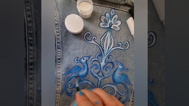 Мастер класс роспись дж.куртки. Черткоти Д. С.#veibe