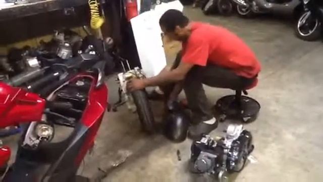 New motor install on a scooter