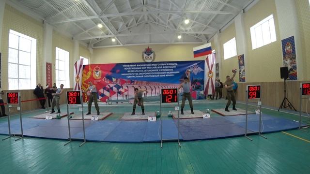 Чемпионат Вооруженных Сил РФ по Армейскому гиревому рывку 2 группа 65 кг Бенидзе