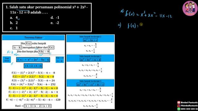 Akar Polinomial / Suku Banyak || Seri Belajar || No 1 || 21/UK5 || MTK Peminatan 11 SMA