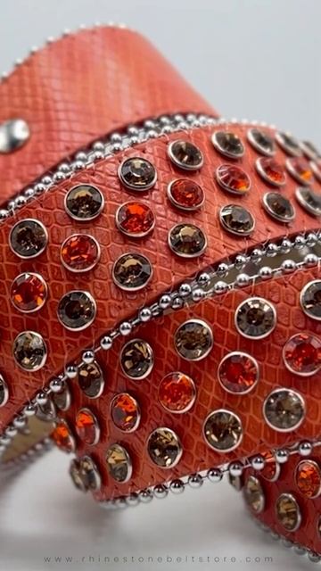 Red Strap With Shiny Red & Golden Studded Rhinestone Belt!