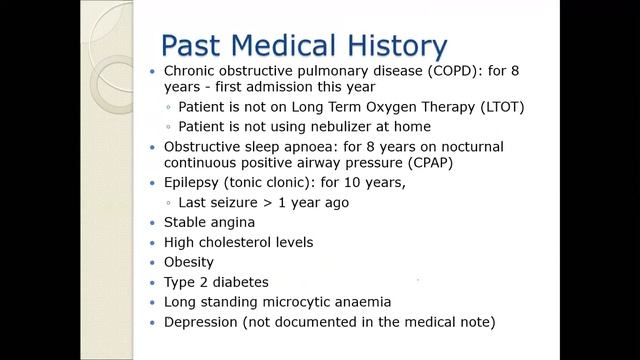 Chronic Obstructive Pulmonary Disease Case discussion