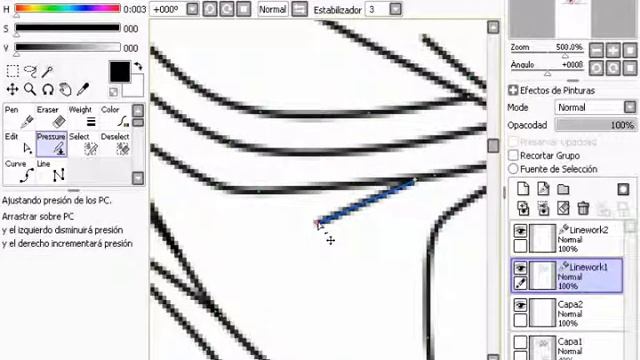 Delineando manga con pain tool sai