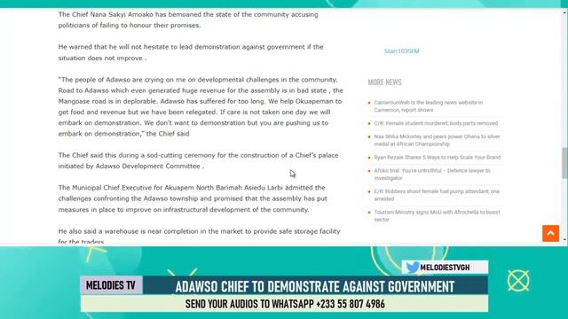 Eei this chief vows to DEMONSTRATE against Akufo Addo over this