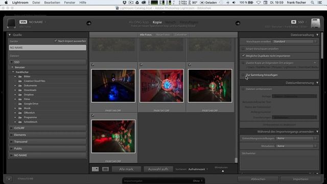 Tutorial der Lightroom Importdialog