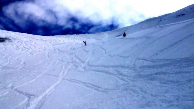 Karl's Double Cork with Tim Eh Snowboarding on the Wind Lip at Grand Targhee